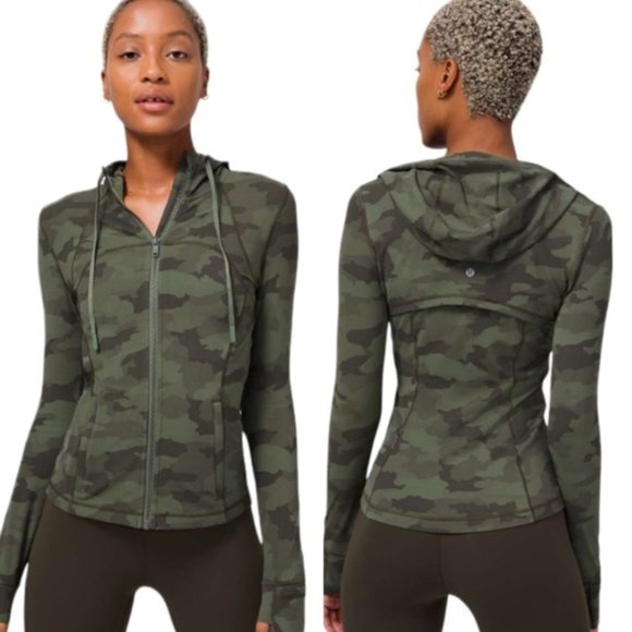 lululemon athletica Jackets & Blazers - Lululemon Hooded Define Jacket Nulu  Camo Green Twill Multi SZ 6